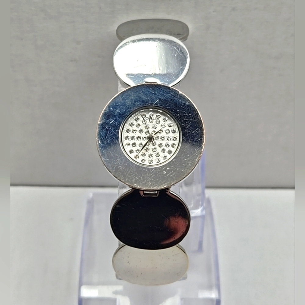 Lorus LR3023 Silver Tone Womens Quartz Watch Disc Bracelet New Battery Vintage